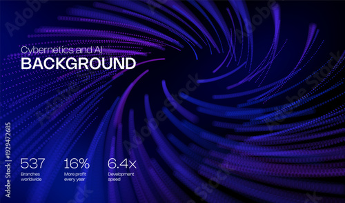 Ai tech background with abstract dot line pattern and bokeh effect. Design education big data, future digital network, business connect and science concept for banner, web or presentation.