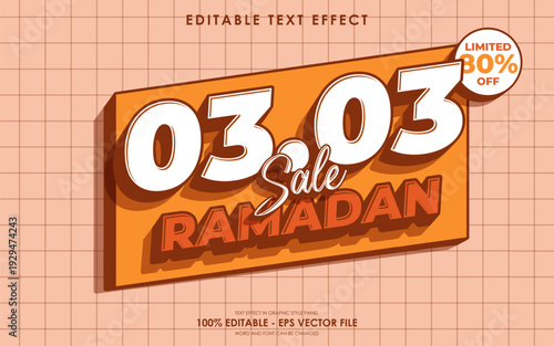 Ramadan Sale 0303 Limited 80 Off Editable Text Effect.