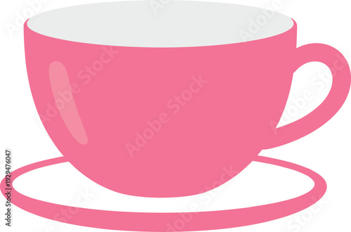 Stylish pink tea cup with saucer for an elegant tea time experience