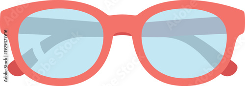Coral glasses with round frame and blue lenses offer stylish eyewear