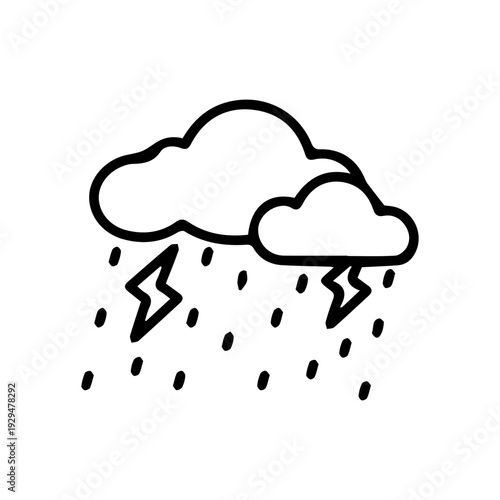 Stormy Weather Line Icon