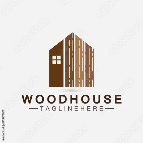 Real estate logos wooden house, wood logo design, house, home, template logo