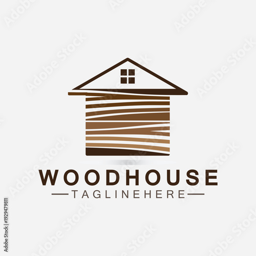 Real estate logos wooden house, wood logo design, house, home, template logo