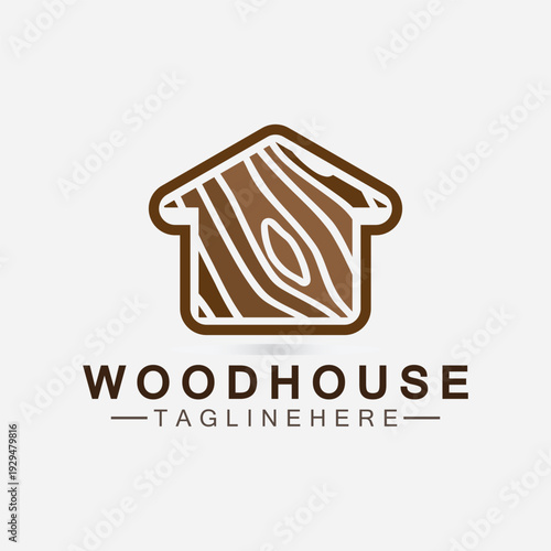 Real estate logos wooden house, wood logo design, house, home, template logo