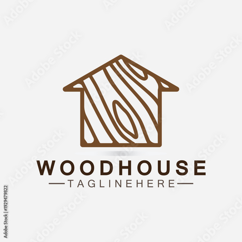 Real estate logos wooden house, wood logo design, house, home, template logo