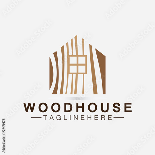 Real estate logos wooden house, wood logo design, house, home, template logo