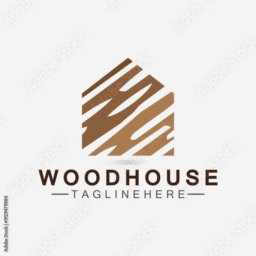 Real estate logos wooden house, wood logo design, house, home, template logo