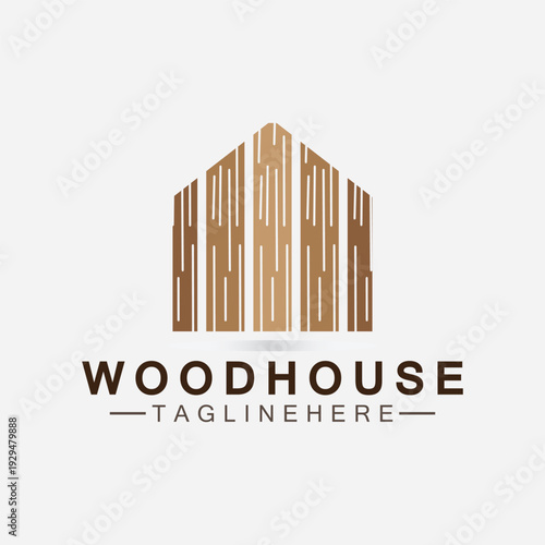 Real estate logos wooden house, wood logo design, house, home, template logo