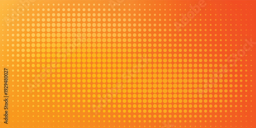 Comic orange background with halftone. gradient in pop art retro style. halftone dotted background. dots pop art comics with summer background