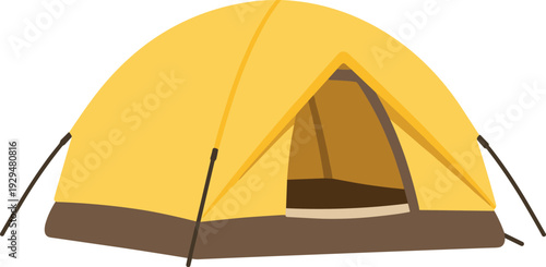 Yellow camping tent provides shelter for outdoor adventures in simple design