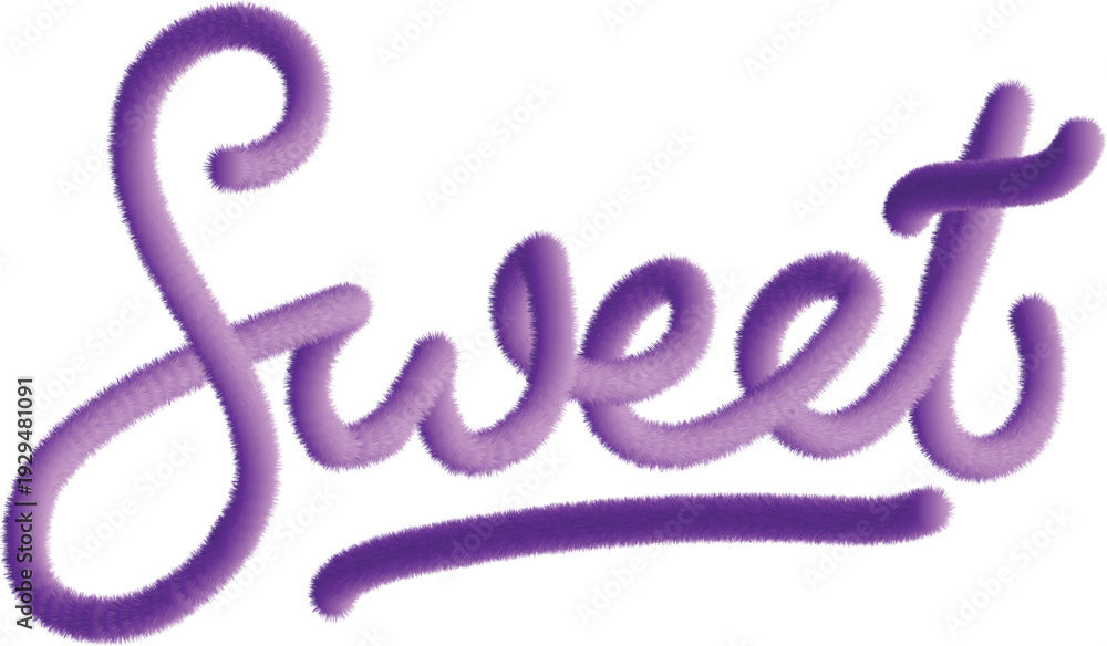 Obraz premium Sweet Handwritten Script Lettering Vector Illustration, Stylish Typography Text Design