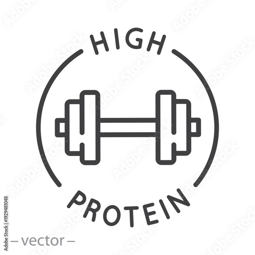 high protein icon vector label