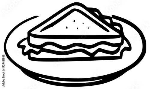 Sandwich triangle icon illustration