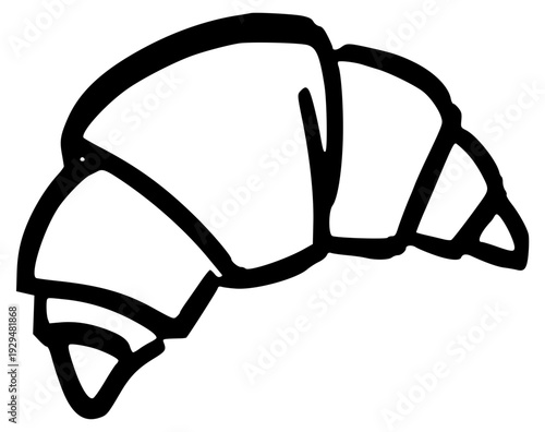 Croissant icon classic line drawing