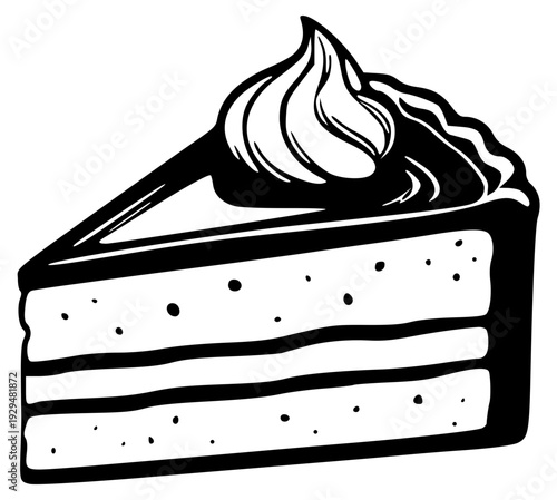 Layer cake slice with cream icon