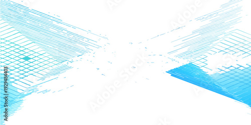 An abstract blue halftone background featuring watercolor splashes and liquid wave textures creates a creative grunge vector illustration with ink drops and artistic blue paint shapes