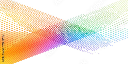 Abstract colorful vector background with bright rainbow wave lines and a digital technology curve pattern for a modern business wallpaper banner template