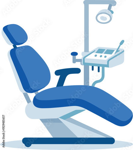 Dental chair isolated on white background in flat vector illustration style