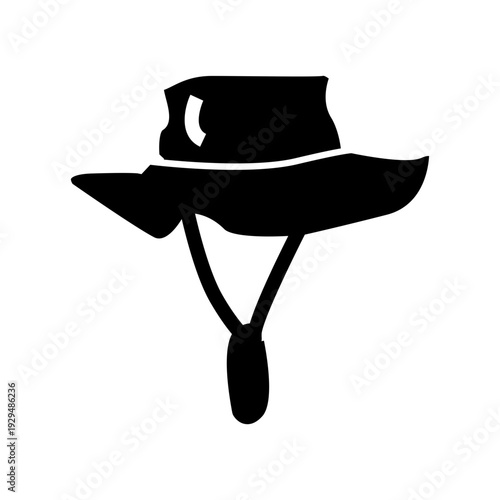vector illustration of a beach hat glyph icon