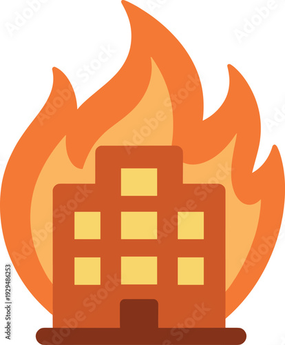 Building is ablaze with a large fire surrounding the structure