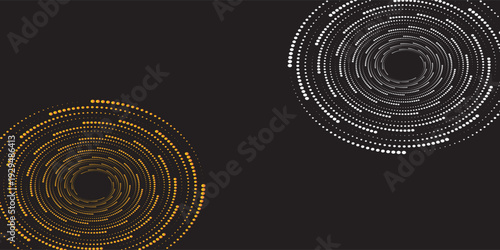 Vector dotted speed lines in vortex form. Geometric art. Segmented circle. Arc lines. Trendy design element for frame, round logo, sign, symbol, web, prints, posters, template, pattern, backdrop
