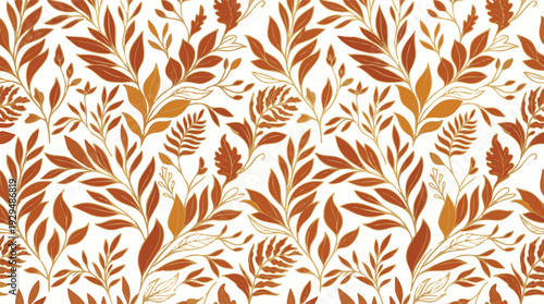 Autumn leaves pattern seamless design in warm earthy tones, perfect for fall decor, textiles, and graphic projects
