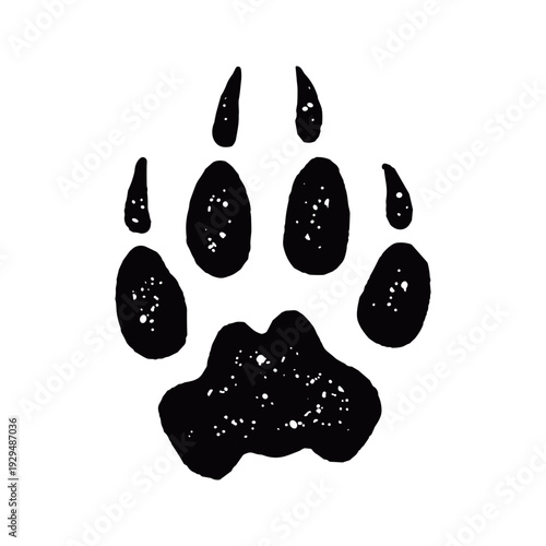 Leopard Paw Print Silhouette Vector Illustration Isolated