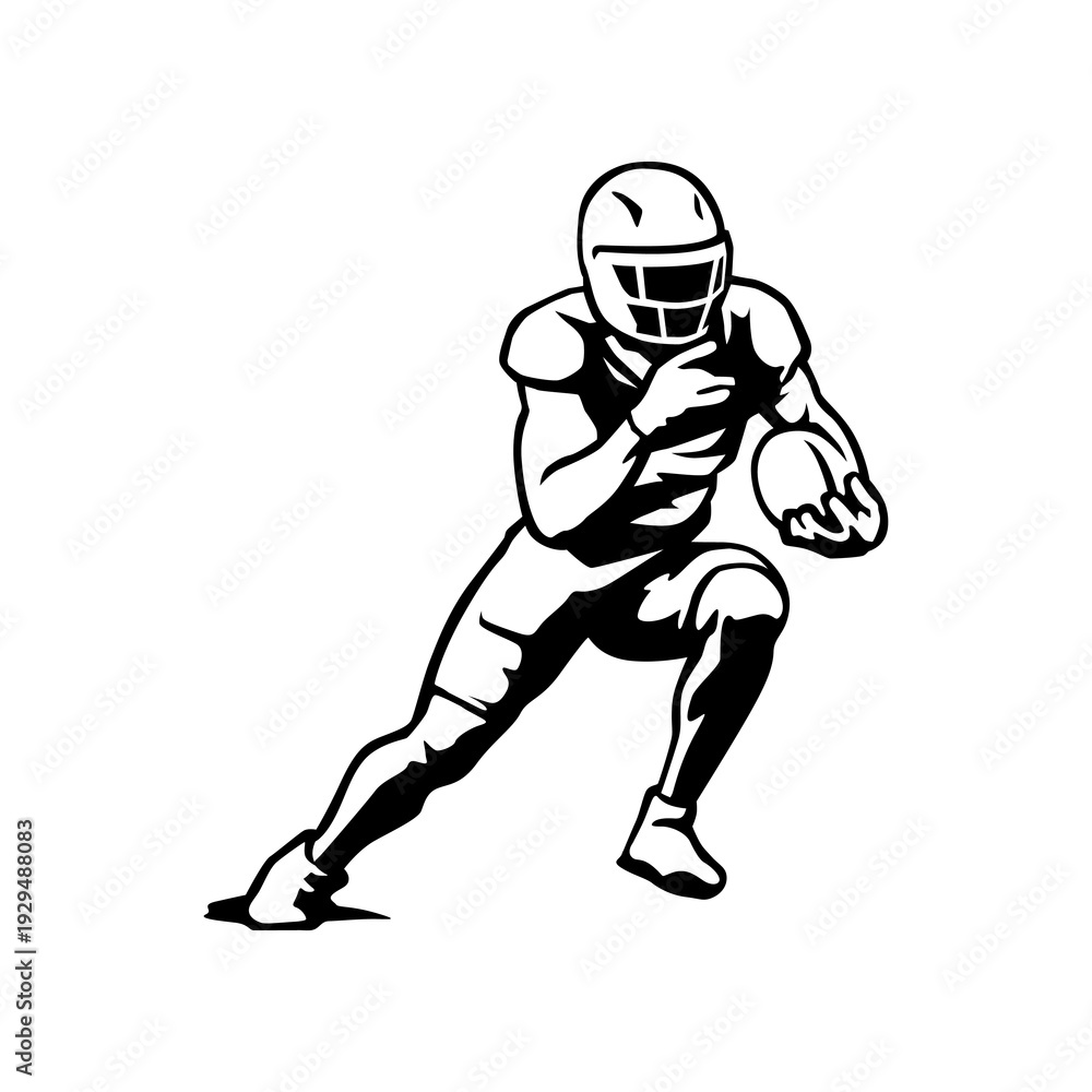 Fototapeta premium NFL Player rugby runl vector on white background. use for illustration