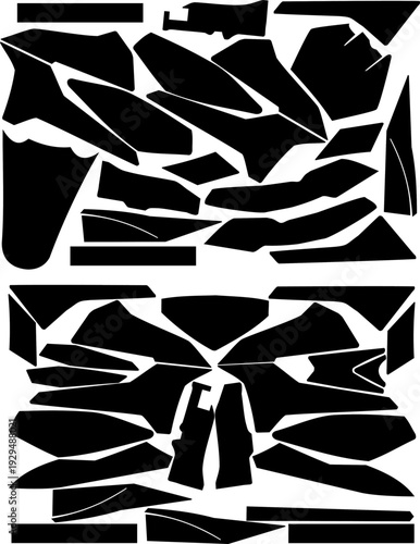 KLX250 Dual Sport Motorcycle Decal Wrap Template Blueprint