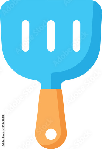 Simple light blue beach shovel with cutout handle for sifting sand