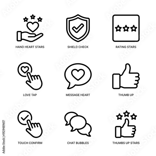 Outline Simple Set of Hand Drawn Social Interaction Symbol Icon