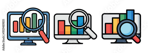 Modern data visualization analytics concept vector illustration eps 10