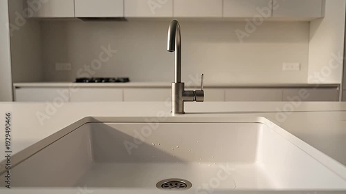 Close-up of a faucet being turned on but no water coming out