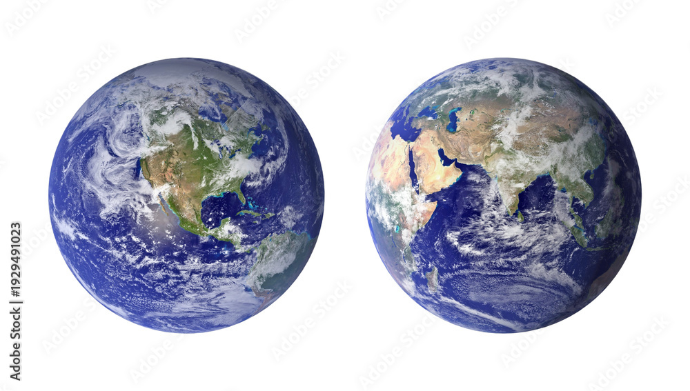 Obraz premium Blue planet earth isolated on transparent background.