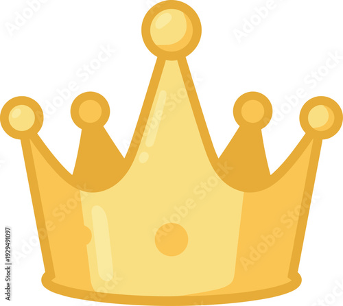 Elegant gold crown with round details on a white background