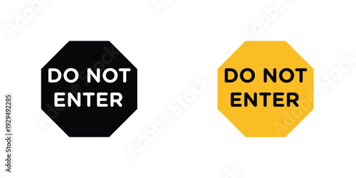 Do not enter signs in line art style on white background for graphic and web design.
