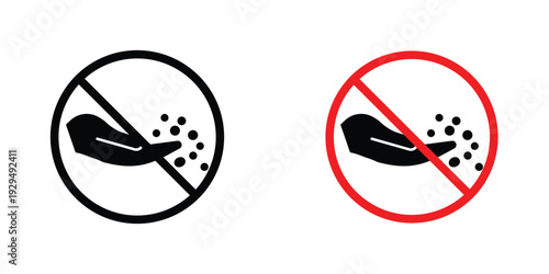 Do not feed the animals signs in line art style on white background for graphic and web design.