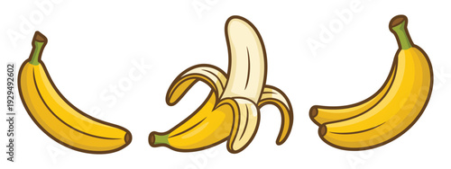 Banana fresh yellow ripe bananas peeled slices and unpeeled fruit natural healthy food