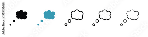 Dream cloud icon in line art style on white background for graphic and web design.
