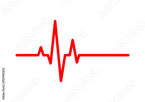 Red Heartbeat Line Graphic Symbolizing Life and Health.