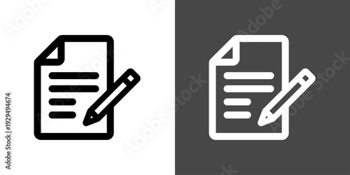 シンプルな書類とペンのアイコン