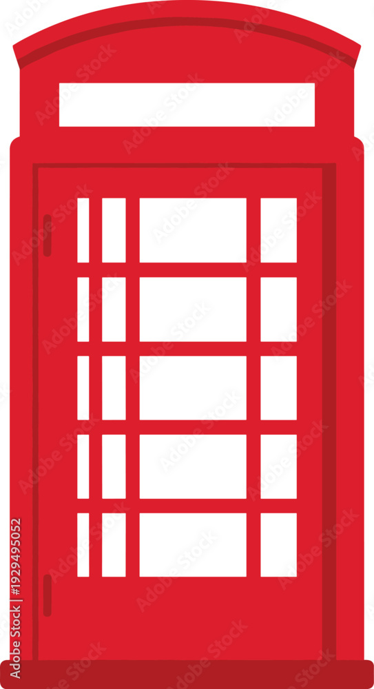 Obraz premium Illustration of a classic red telephone booth against a white backdrop