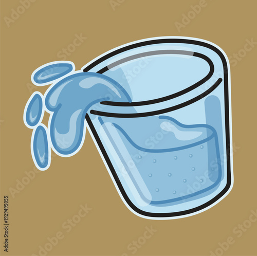 Illustration of a glass of fresh water a healthy refreshing drink