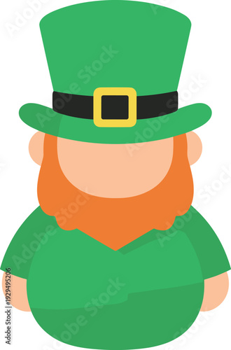 Illustration of a leprechaun with a green hat for st patrick's day