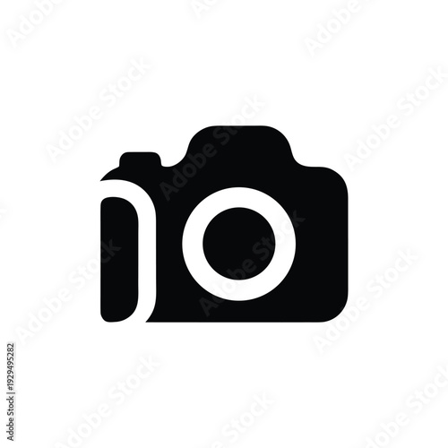 Modern Minimalist Camera Icon isolated on White Background