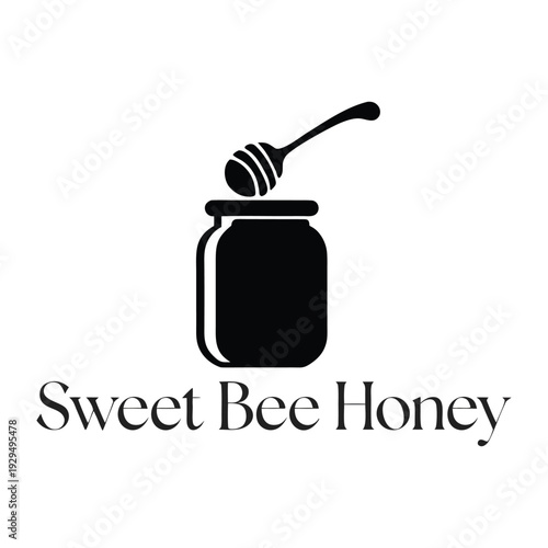Minimalist Sweet Bee Honey Logo Design isolated on White Background