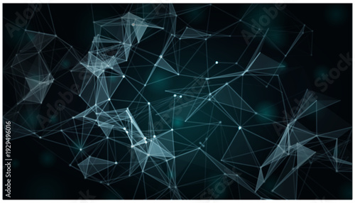 Abstract futuristic technology background with glowing orange plexus network connections and data points on a dark backdrop
