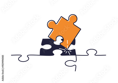 Puzzle Pieces Connecting Together Symbolizing Solutions.
