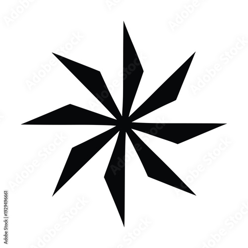 Geometric Starburst Design Element Minimalist Style Mood isolated on White Background