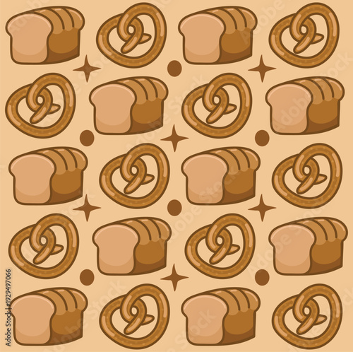 Cute bread wallpaper image in cartoon style